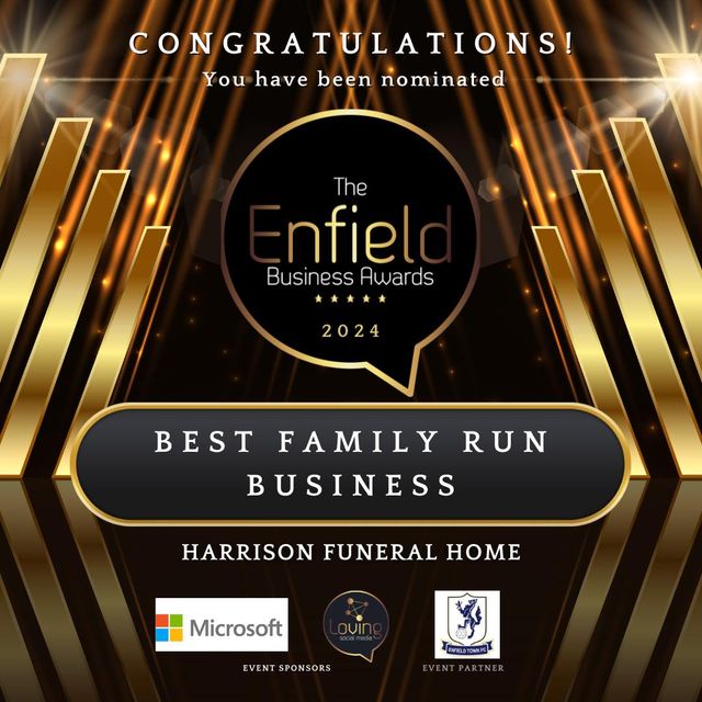 Harrison Funeral Home Enfield Business Awards Nominee Best Family Run Business