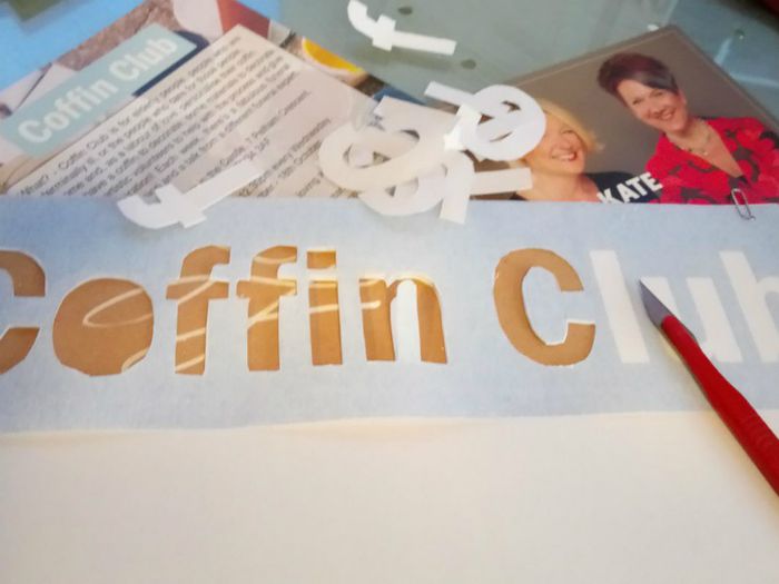 Decorating your own coffin as part of the Coffin Club