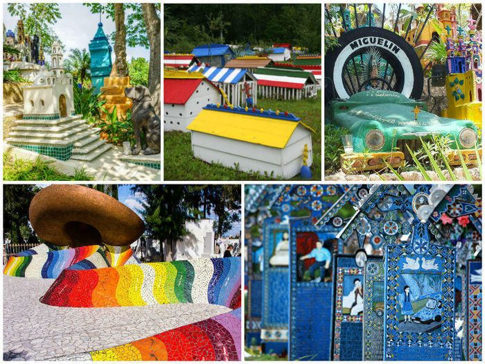 Unusual graves in bright colours