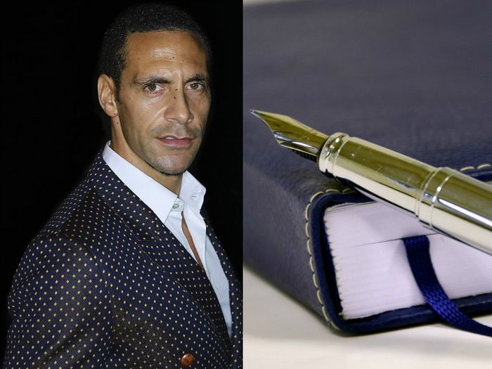 A portrait of Rio Ferdinand by Walterlan Papetti via Creative Commons and of a diary and pen
