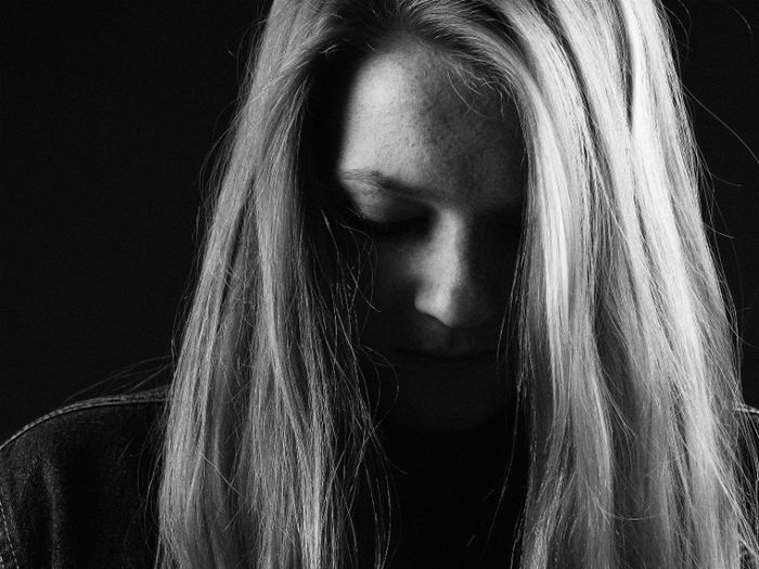 Woman experiencing grief