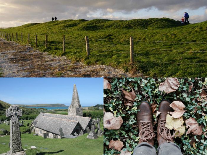 a photo montage of cemeteries which feature in this winter walk ideas article