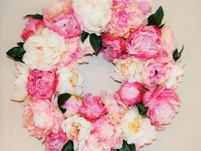 Pink and white flower funeral wreaths
