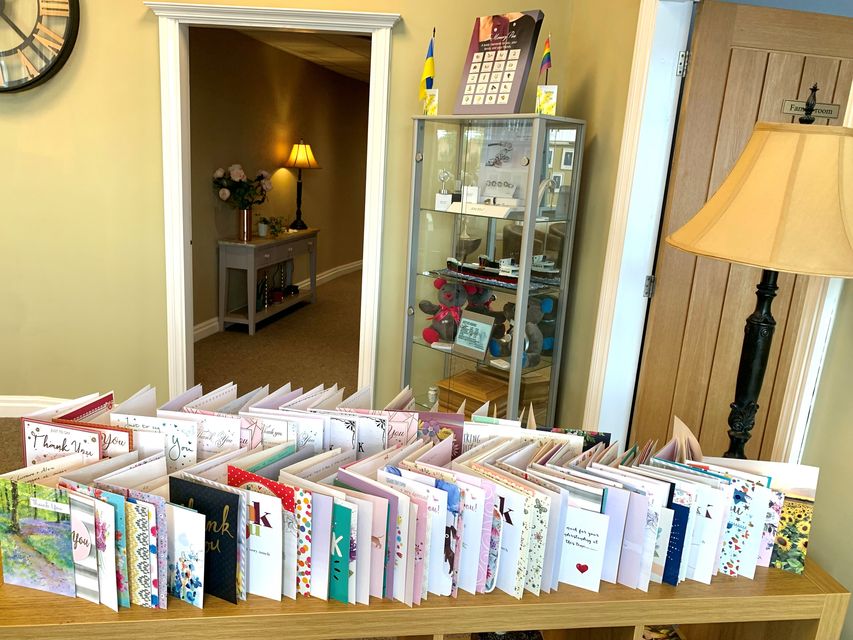 Thank you cards from our family's who we had the honour of caring for 