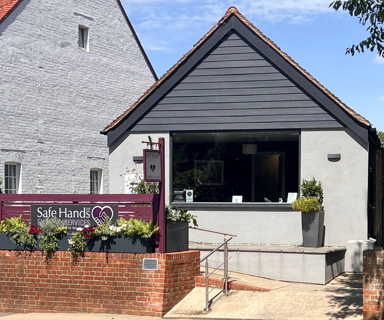 Outside view of Safe Hands Funeral Services premises in Storrington West Sussex 