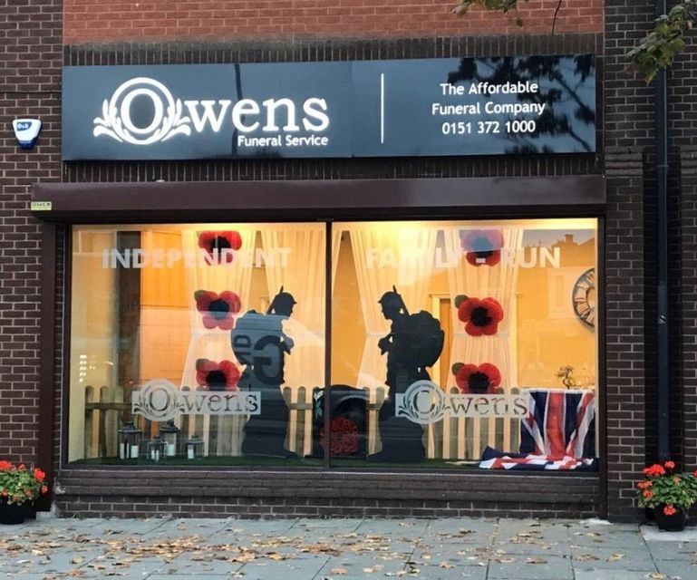 Our window display honouring the lives of all who Faught for our country  